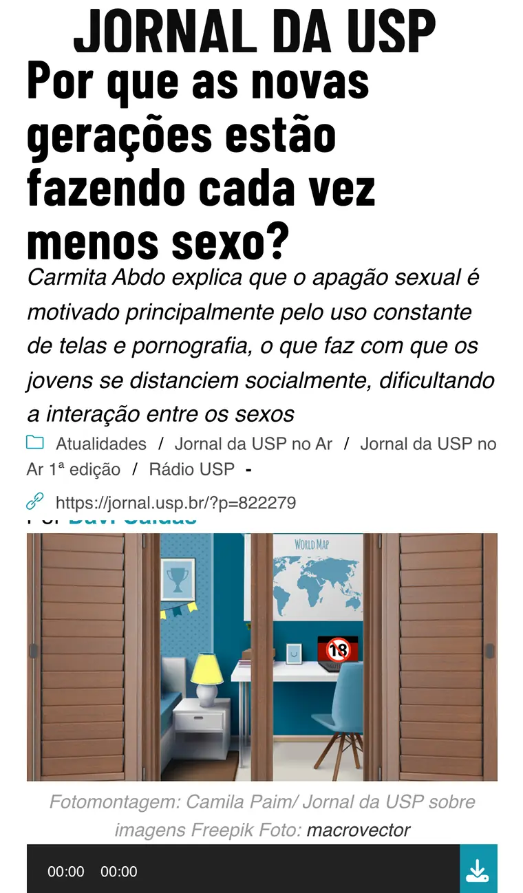 Jornal da USP · Por que as novas gerações estão fazendo menos sexo?